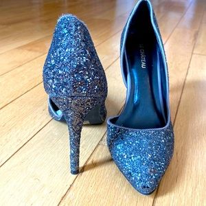 Sparkling silver grey high heels from Le Chateau